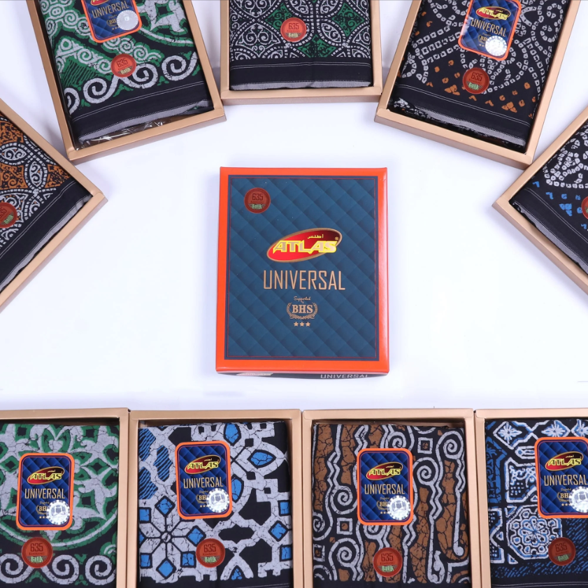 Sarung ATLAS Universal 635 Kembang Batik Motif & Warna Mix