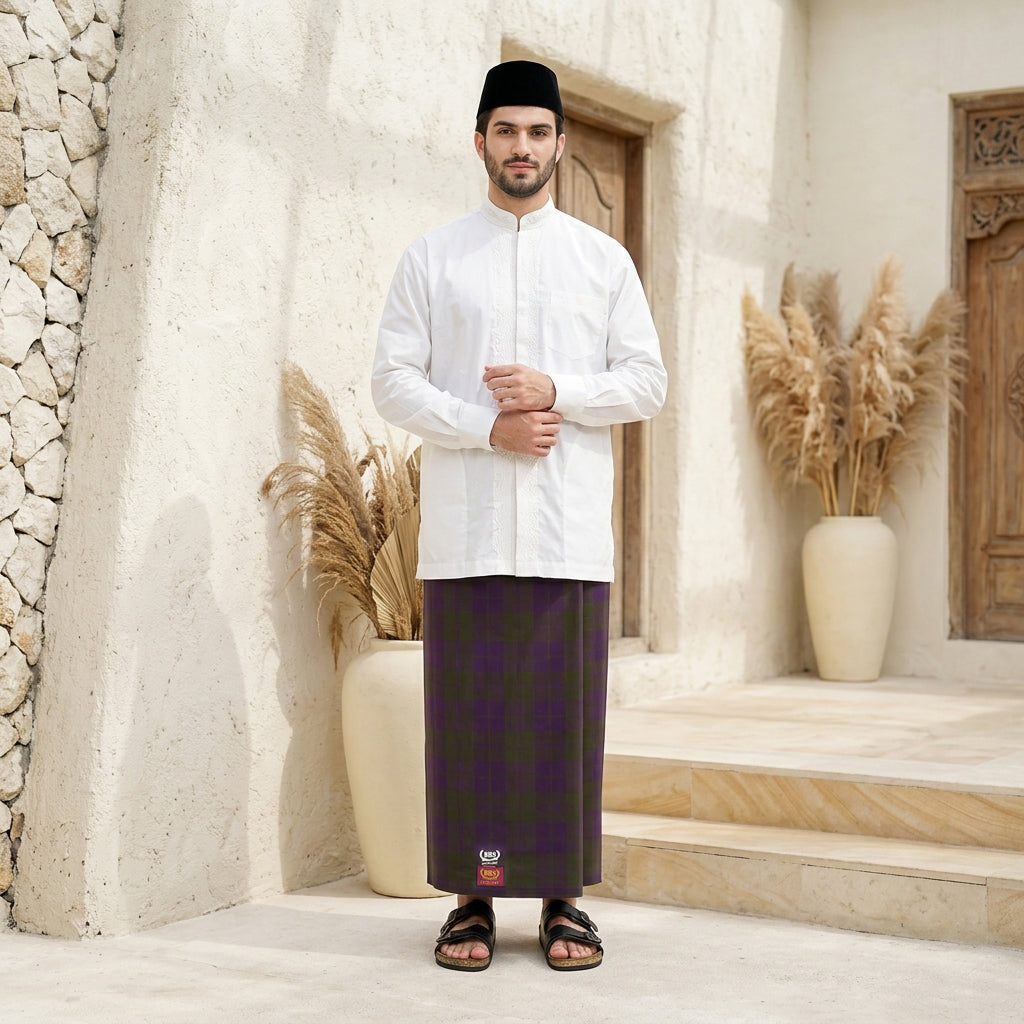 Sarung BHS Excellent Gold Motif E51 KDT Ungu Hijau 02