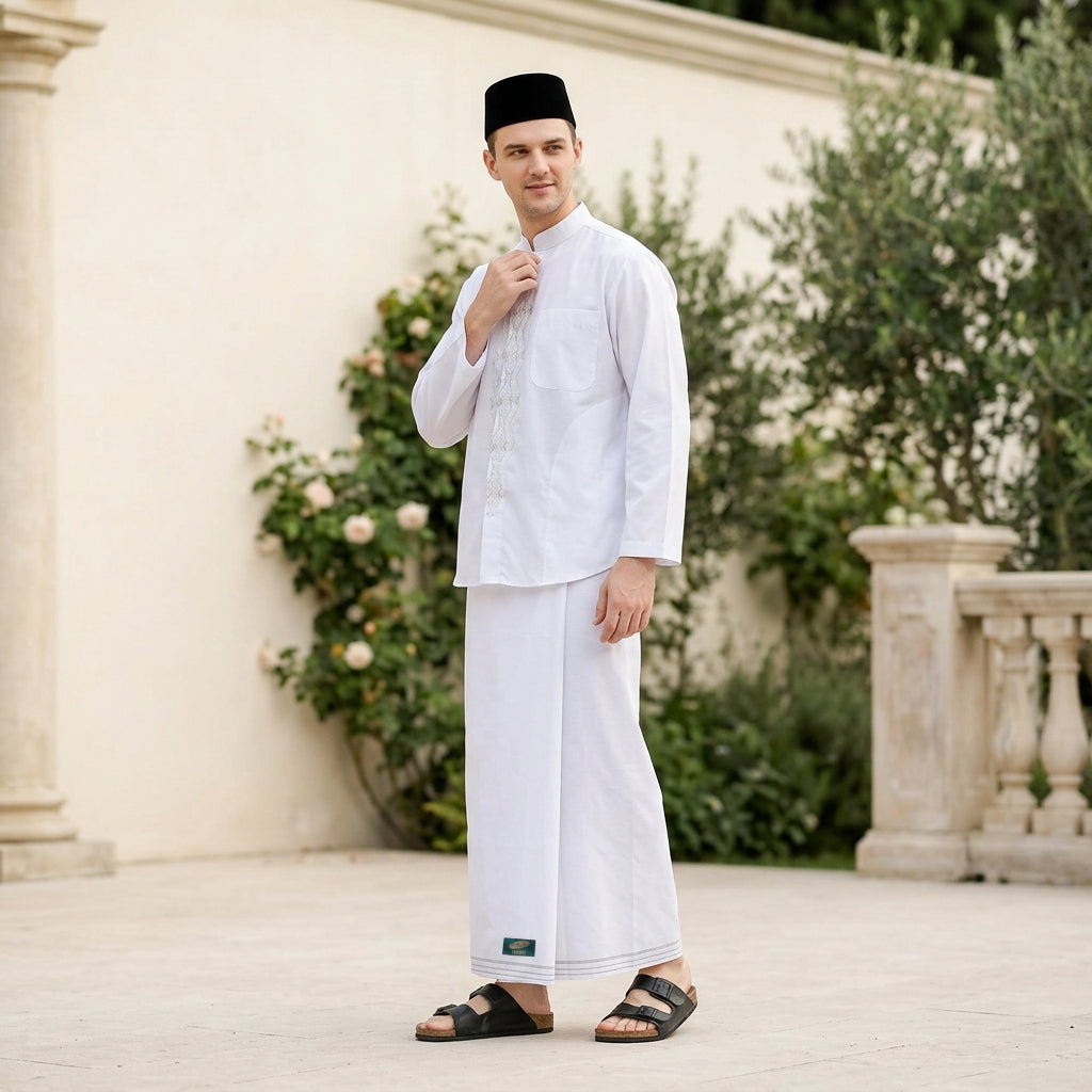 Sarung ATLAS Favorit 520 Polos Warna Putih