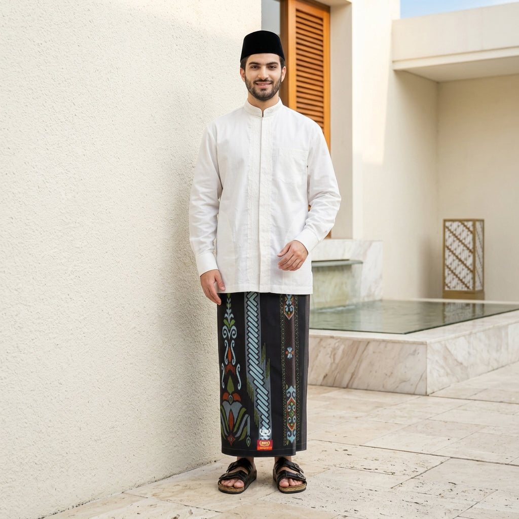 Grosir 10 Pcs Sarung BHS Infinity Gold Motif V32 PKA