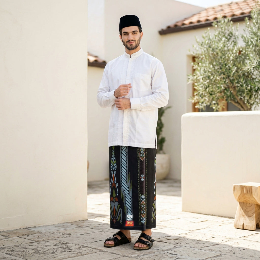 Grosir 10 Pcs Sarung BHS Infinity Gold Motif V32 PKA