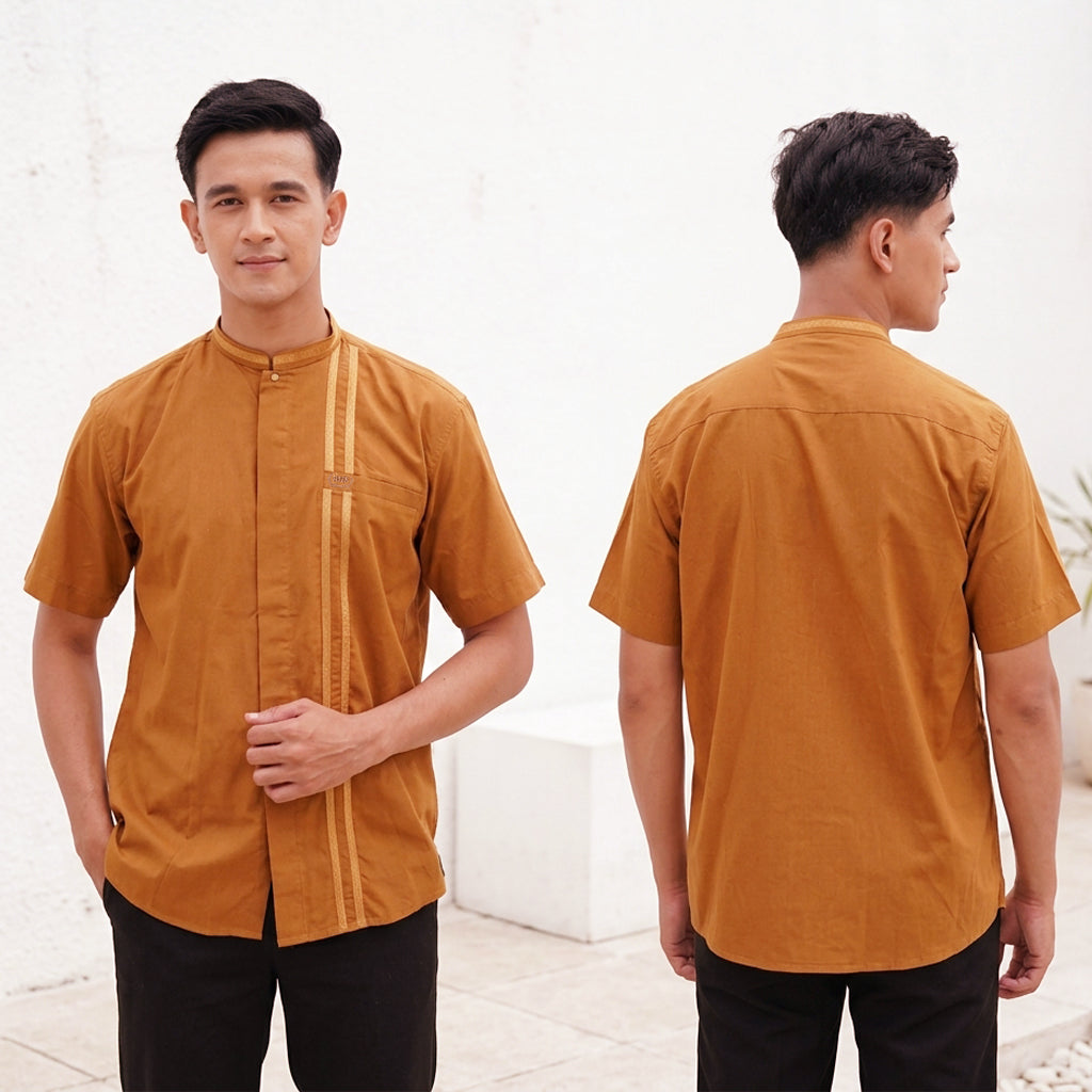 Baju Koko BHS Cosmo Ghifari Dark Tan