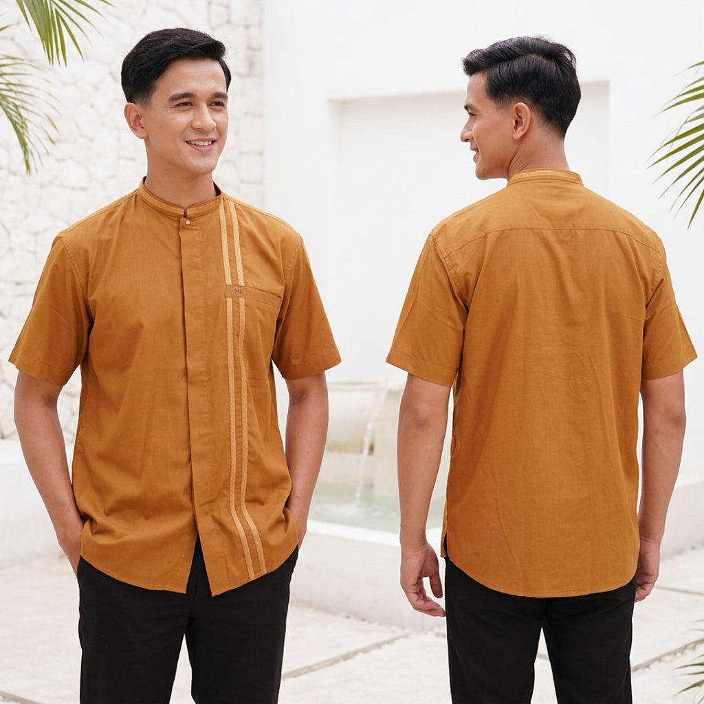 Baju Koko BHS Cosmo Ghifari Dark Tan