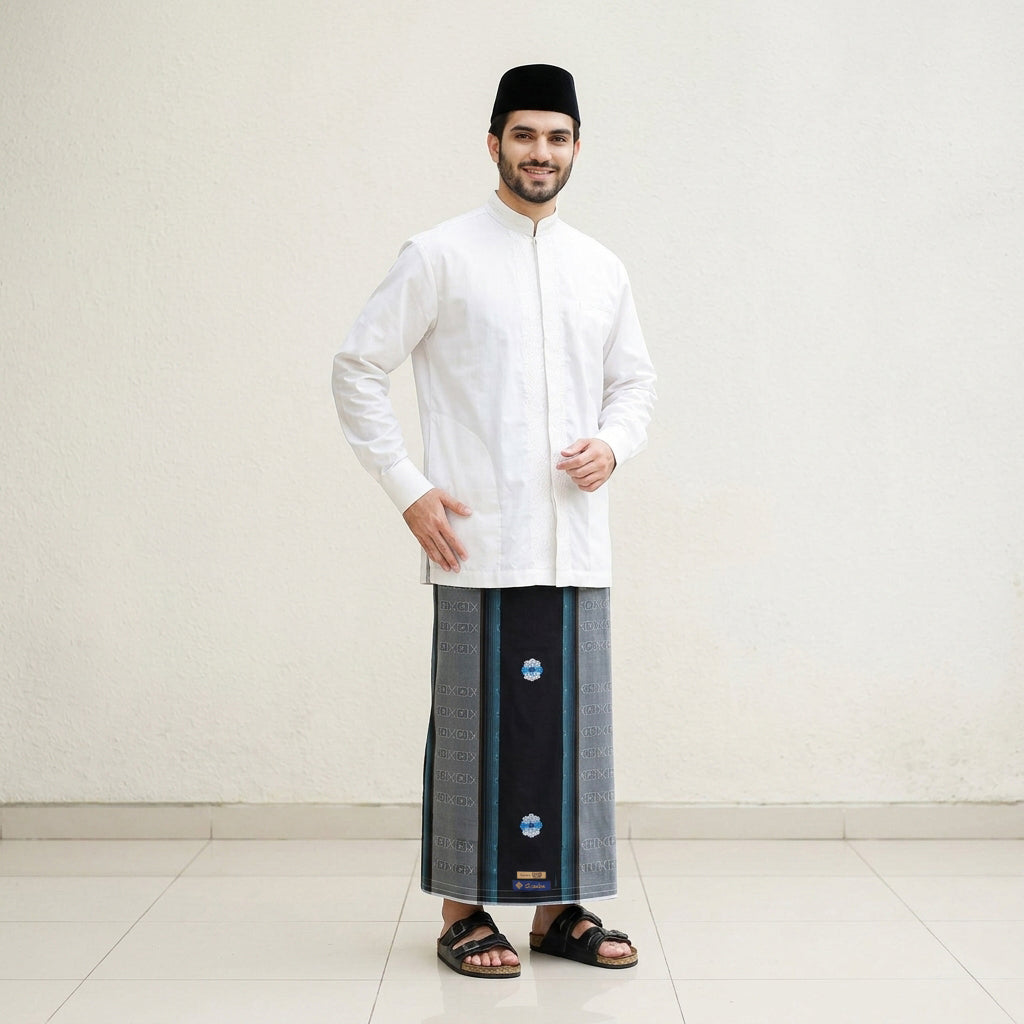 Arsaba Y23-SDC Black Blue 01 Sarong