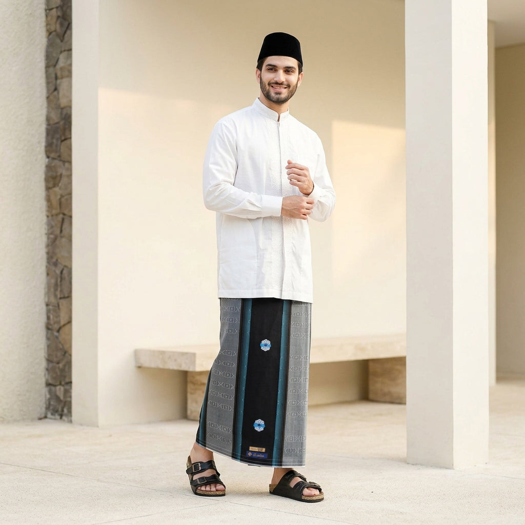 Arsaba Y23-SDC Black Blue 01 Sarong