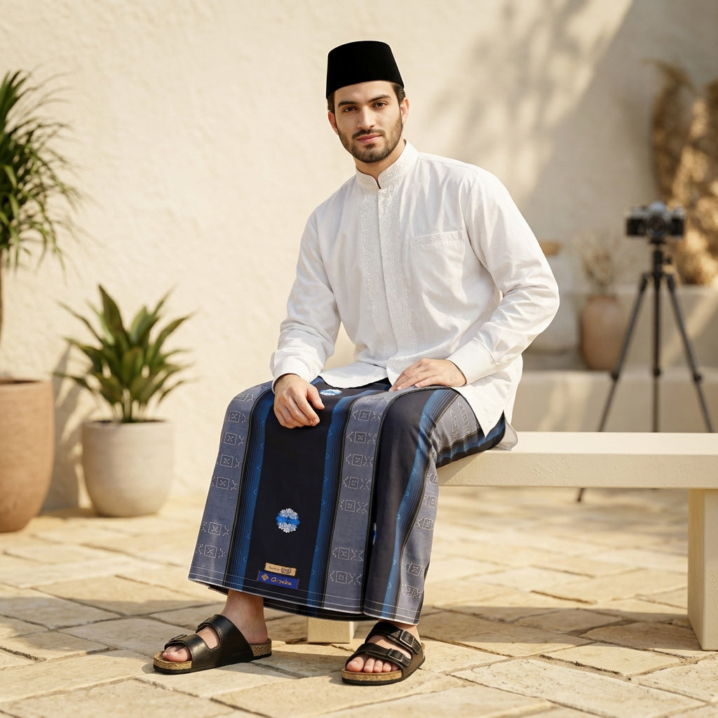 Sarung Arsaba Y23-SDC Hitam Biru 02