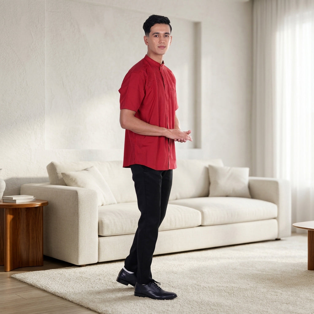 Baju Koko BHS Cosmo Luhaib Red