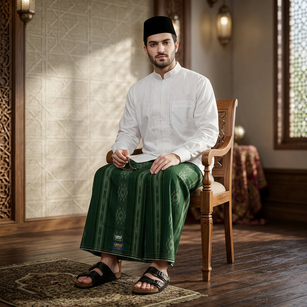 Sarung BHS Classic Gold Motif C44 DKA SJ Hijau 02