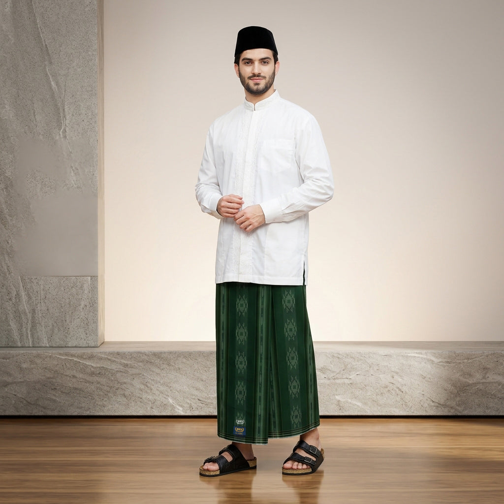 Sarung BHS Classic Gold Motif C44 DKA SJ Hijau 02