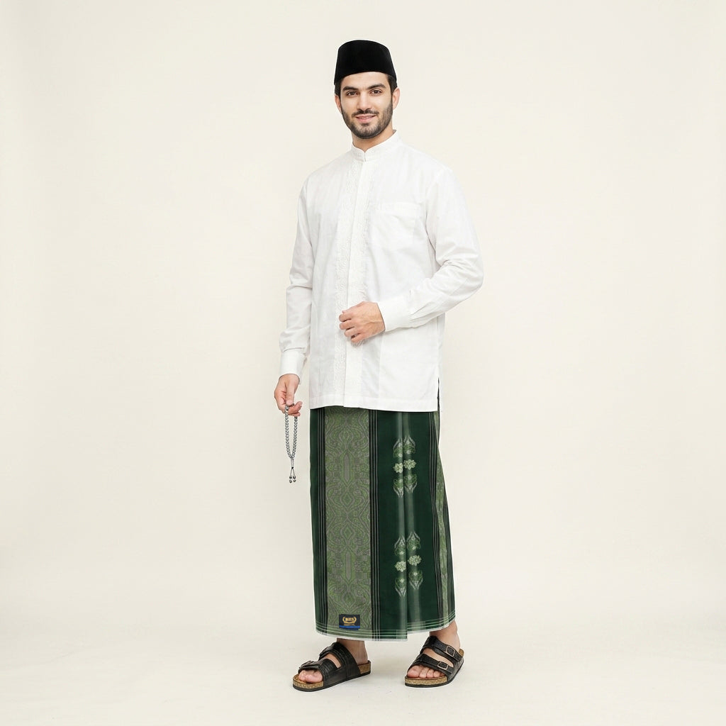 Sarung BHS Essential Gold Motif T46 JPB Hijau 02