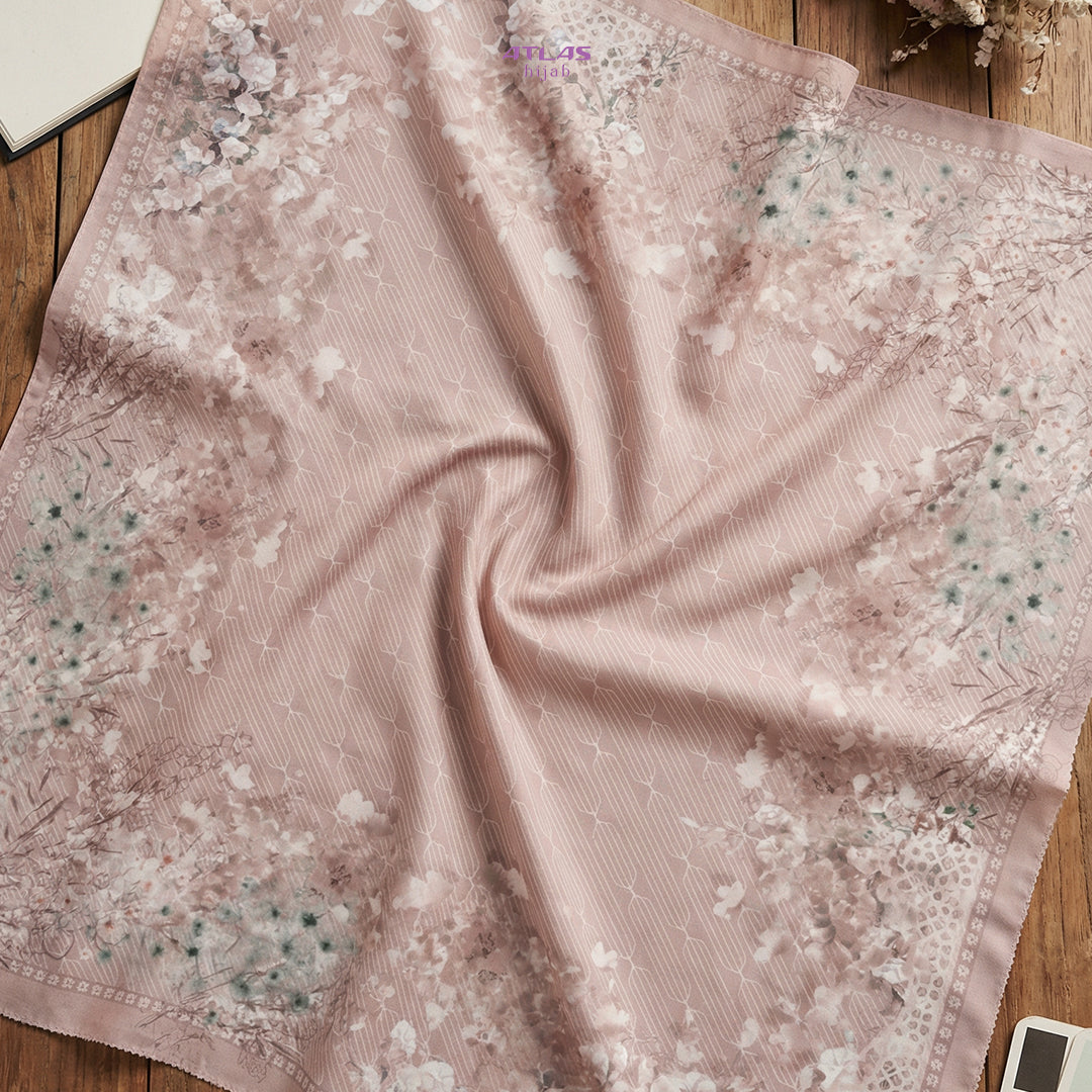 Atlas Hijab Noor Vitae Series Motif Nafia Kerudung Segi Empat