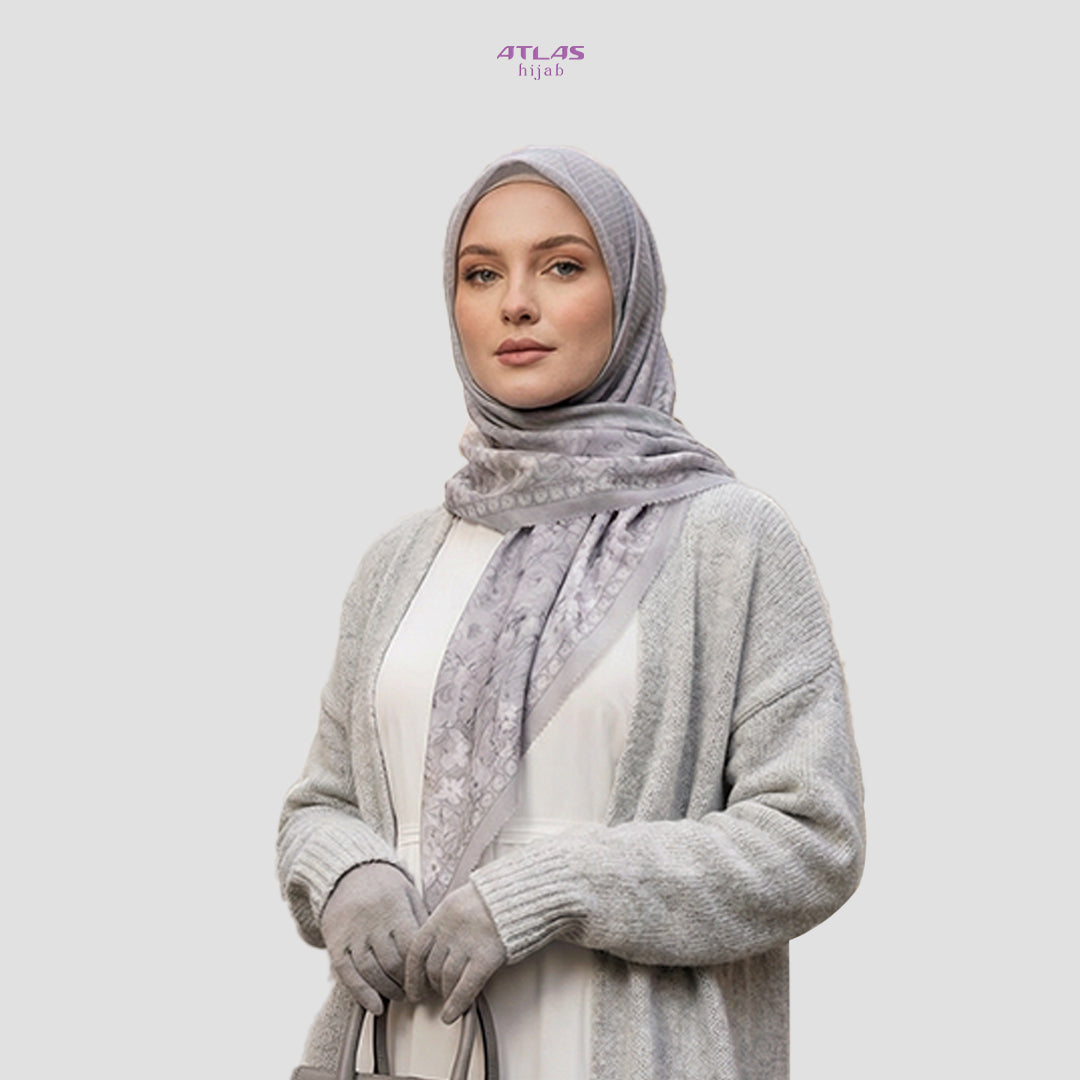 Atlas Hijab Noor Vitae Series Motif Nafia Kerudung Segi Empat