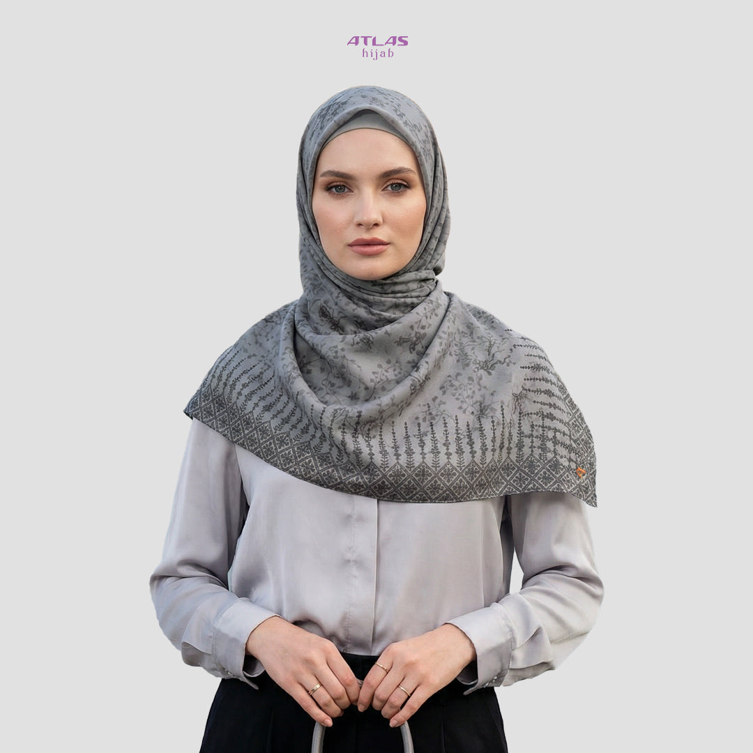 Atlas Hijab Noor Vitae Series Motif Grace Kerudung Segi Empat