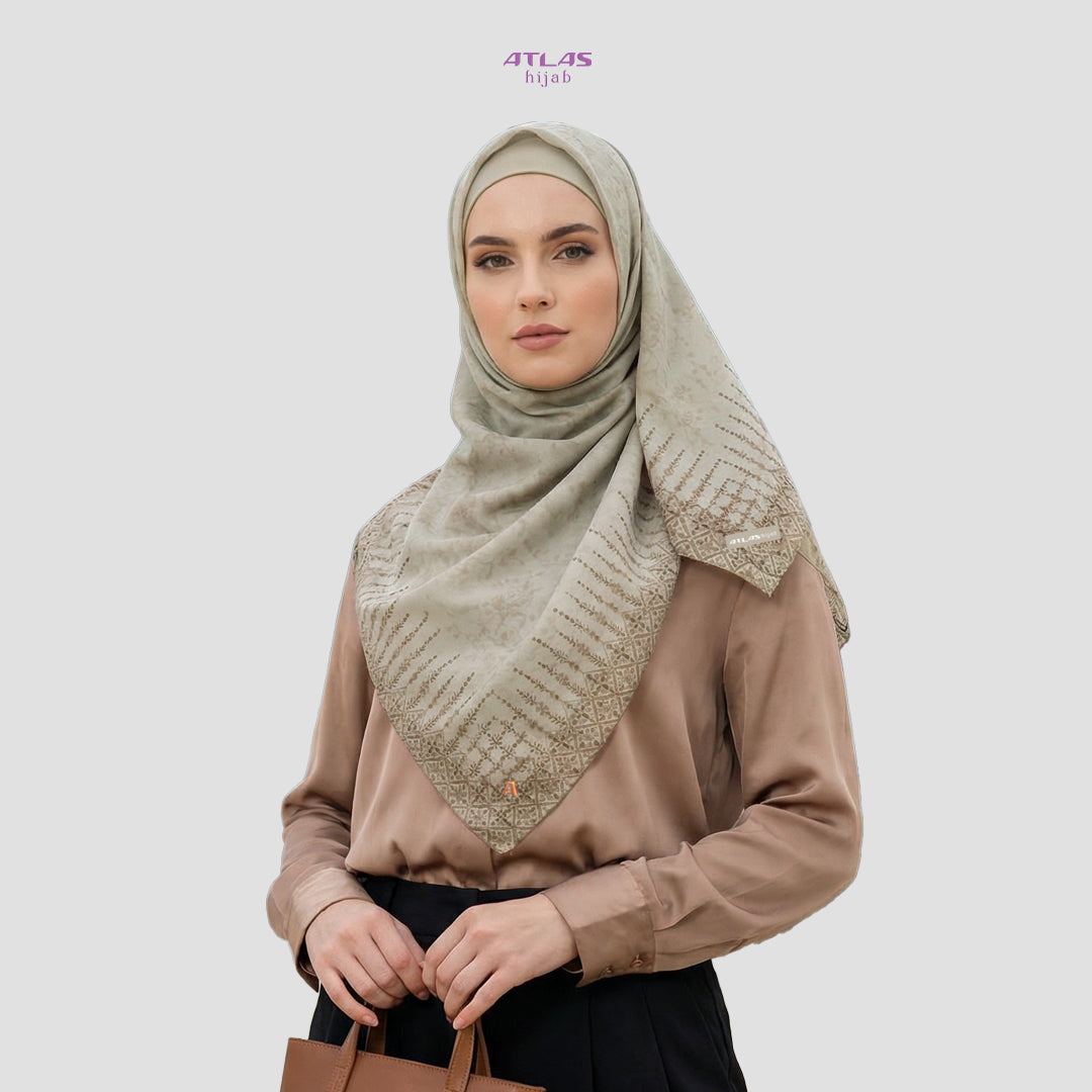 Atlas Hijab Noor Vitae Series Motif Grace Kerudung Segi Empat