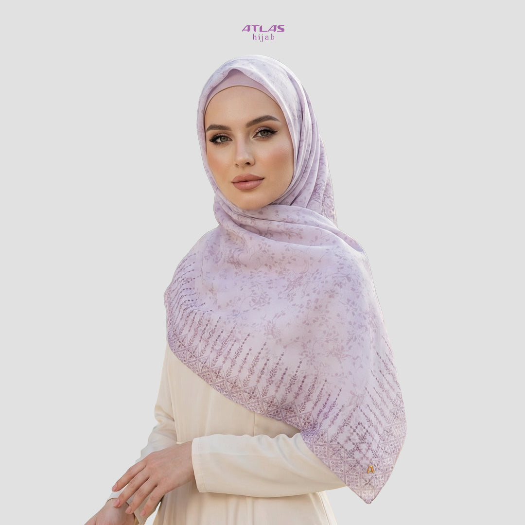 Atlas Hijab Noor Vitae Series Motif Grace Kerudung Segi Empat
