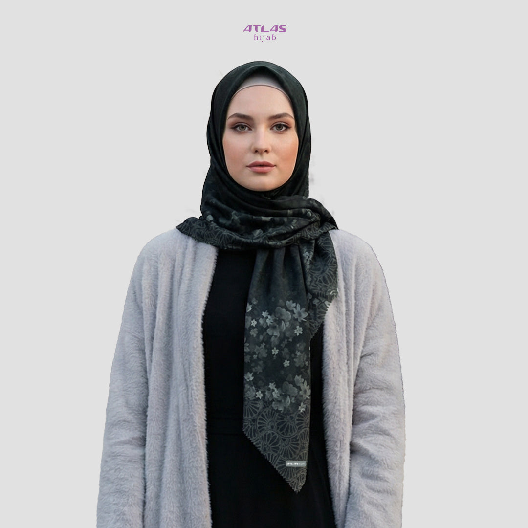Atlas Hijab Noor Vitae Series Motif Laborra Kerudung Segi Empat