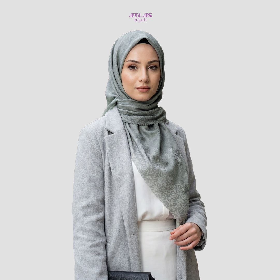 Atlas Hijab Noor Vitae Series Motif Laborra Kerudung Segi Empat