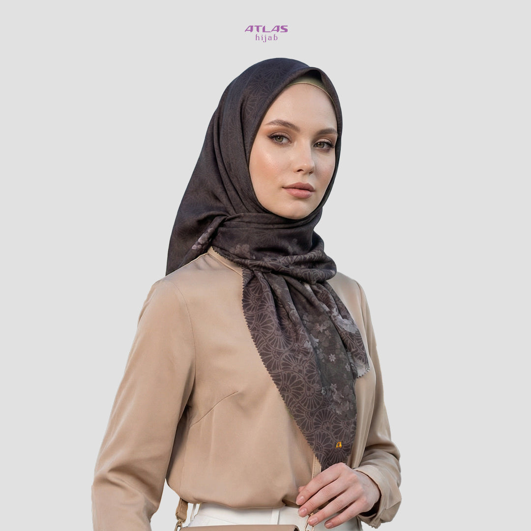Atlas Hijab Noor Vitae Series Motif Laborra Kerudung Segi Empat