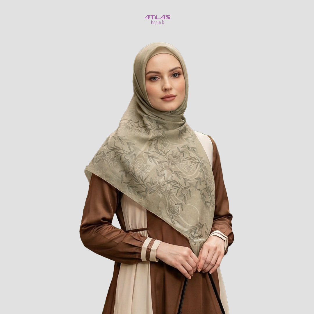 Atlas Hijab Noor Vitae Series Motif Zamira Kerudung Segi Empat