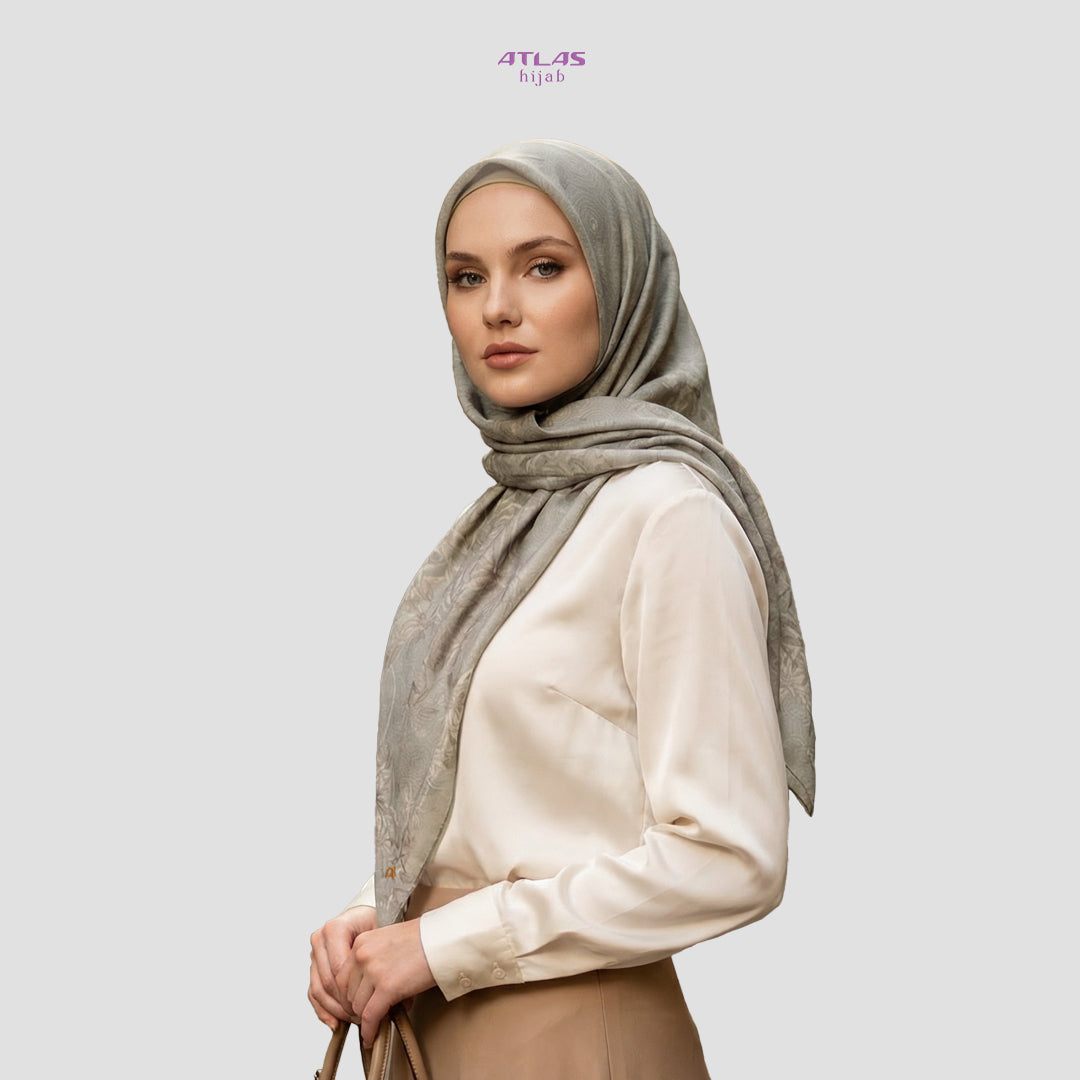 Atlas Hijab Noor Vitae Series Motif Zamira Kerudung Segi Empat