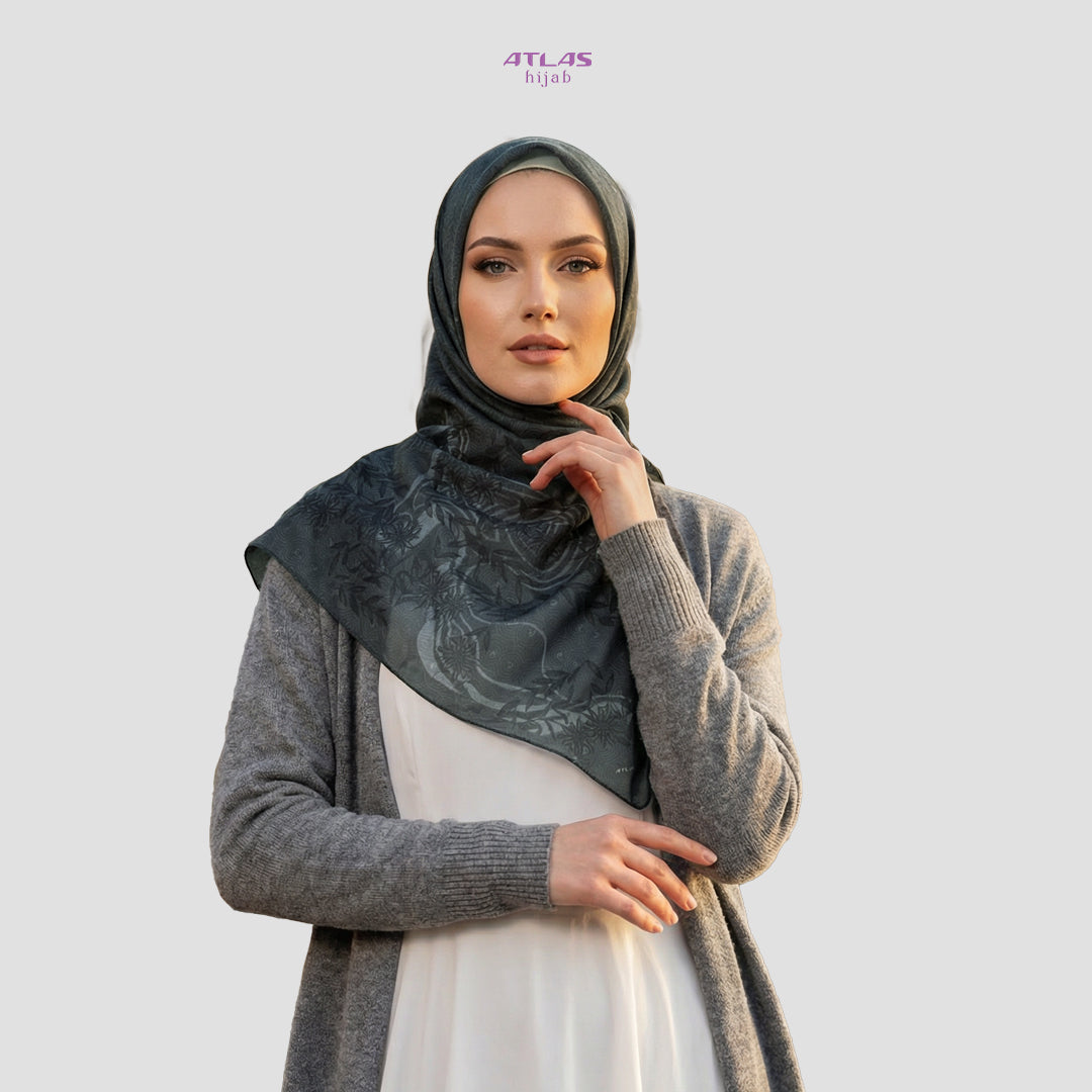 Atlas Hijab Noor Vitae Series Motif Zamira Kerudung Segi Empat