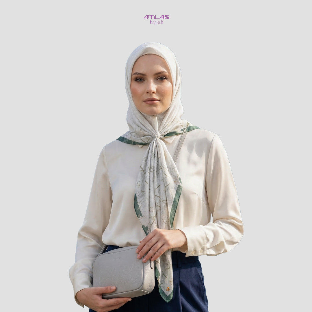 Atlas Hijab Noor Vitae Series Motif Alvara Kerudung Segi Empat