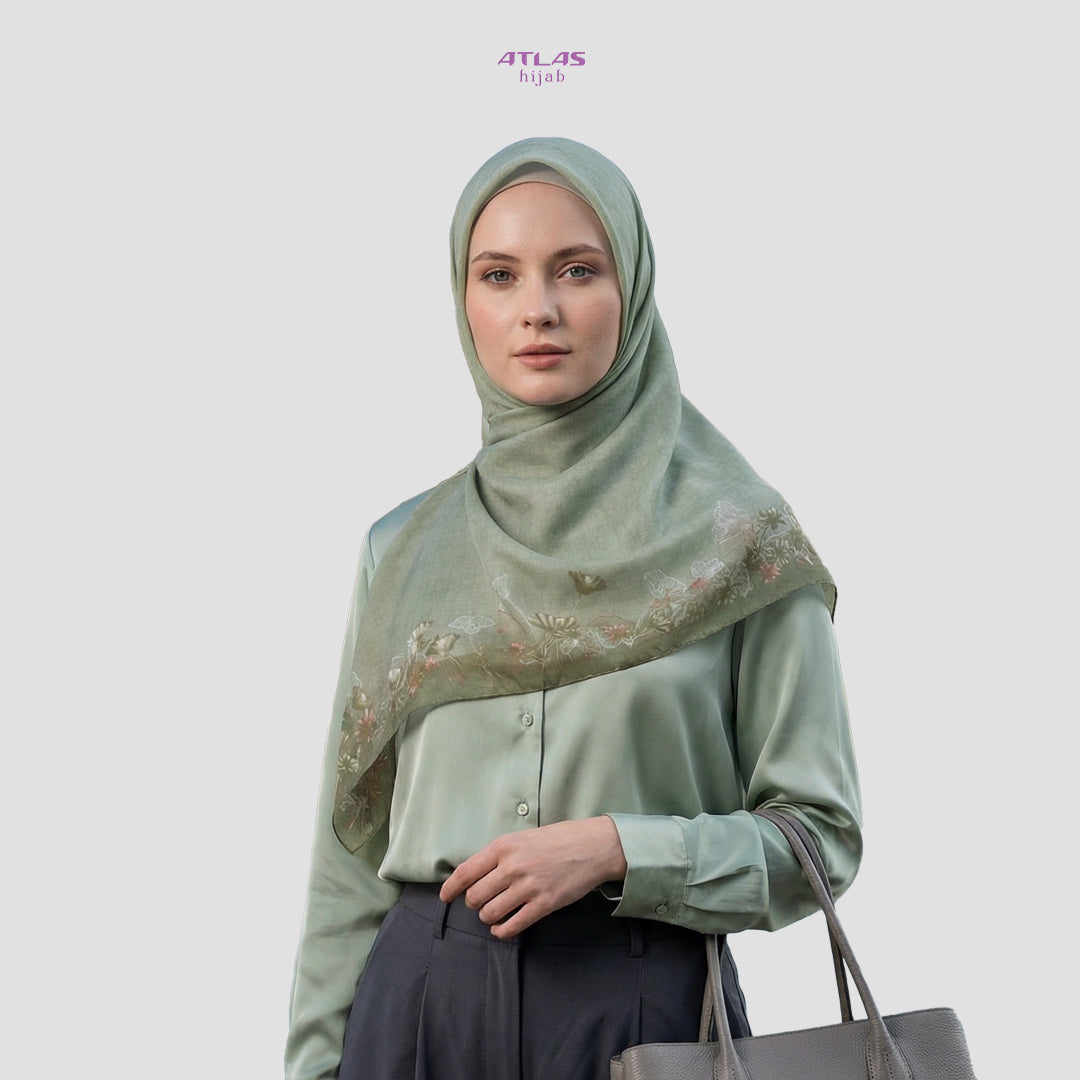 Atlas Hijab Noor Vitae Series Motif Zehra Kerudung Segi Empat