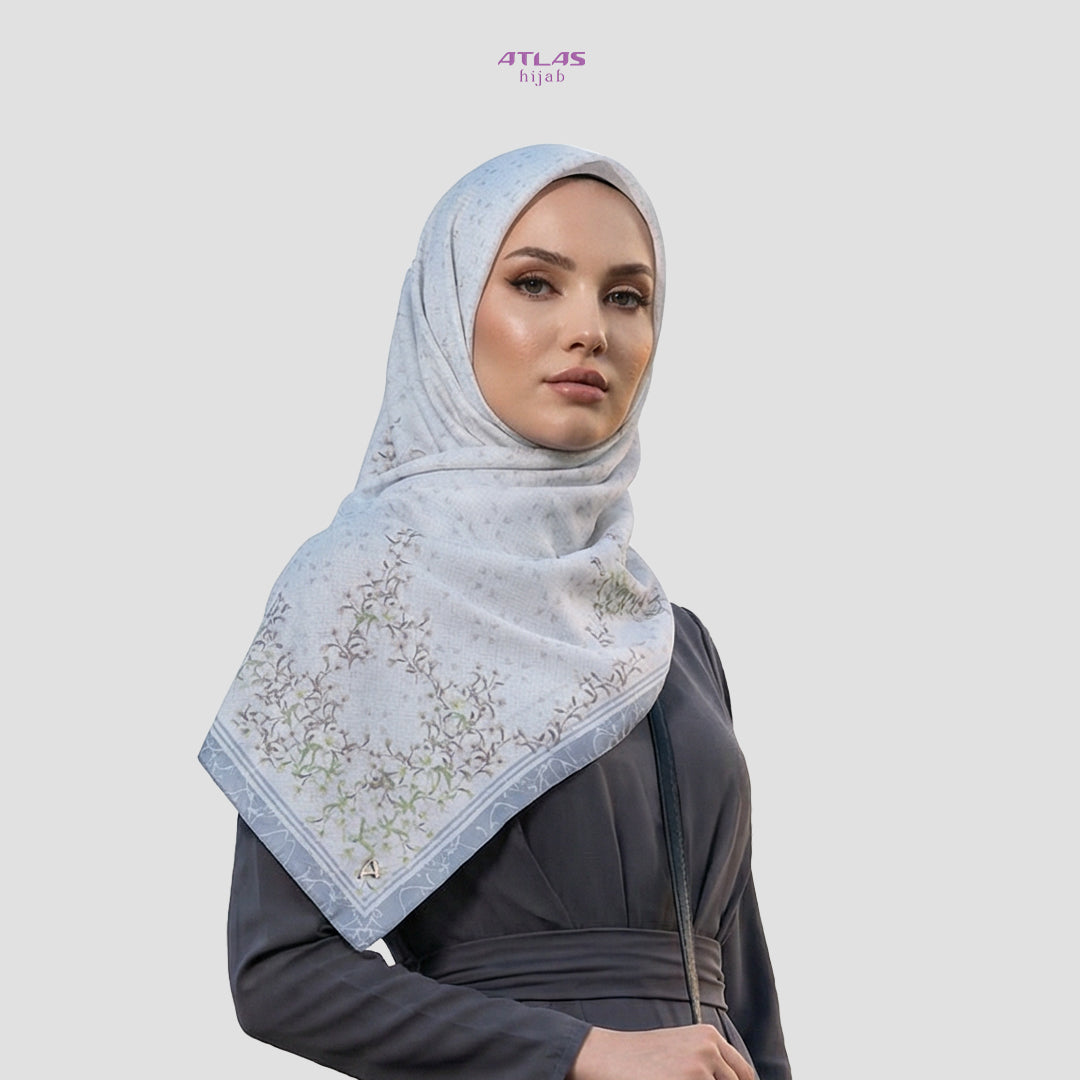 Atlas Hijab Noor Vitae Series Motif Mireya Kerudung Segi Empat