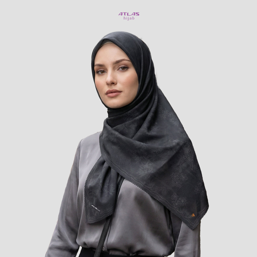 Atlas Hijab Noor Vitae Series Motif Hazarine Kerudung Segi Empat