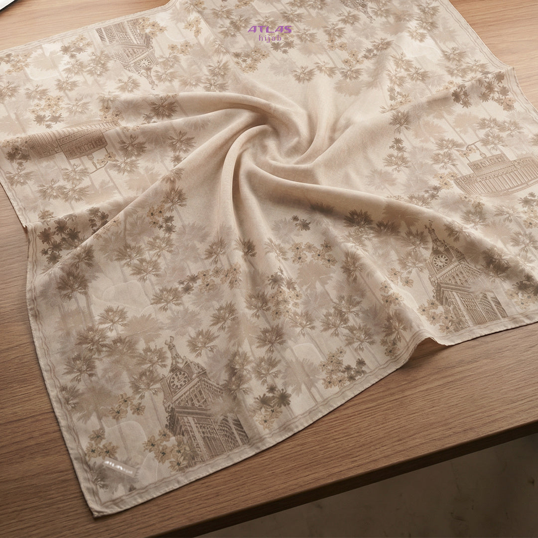 Atlas Hijab Noor Vitae Series Motif Hazarine Kerudung Segi Empat