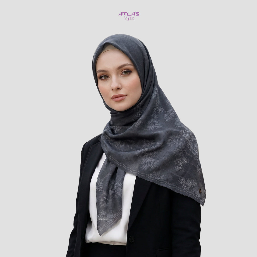 Atlas Hijab Noor Vitae Series Motif Hazarine Kerudung Segi Empat