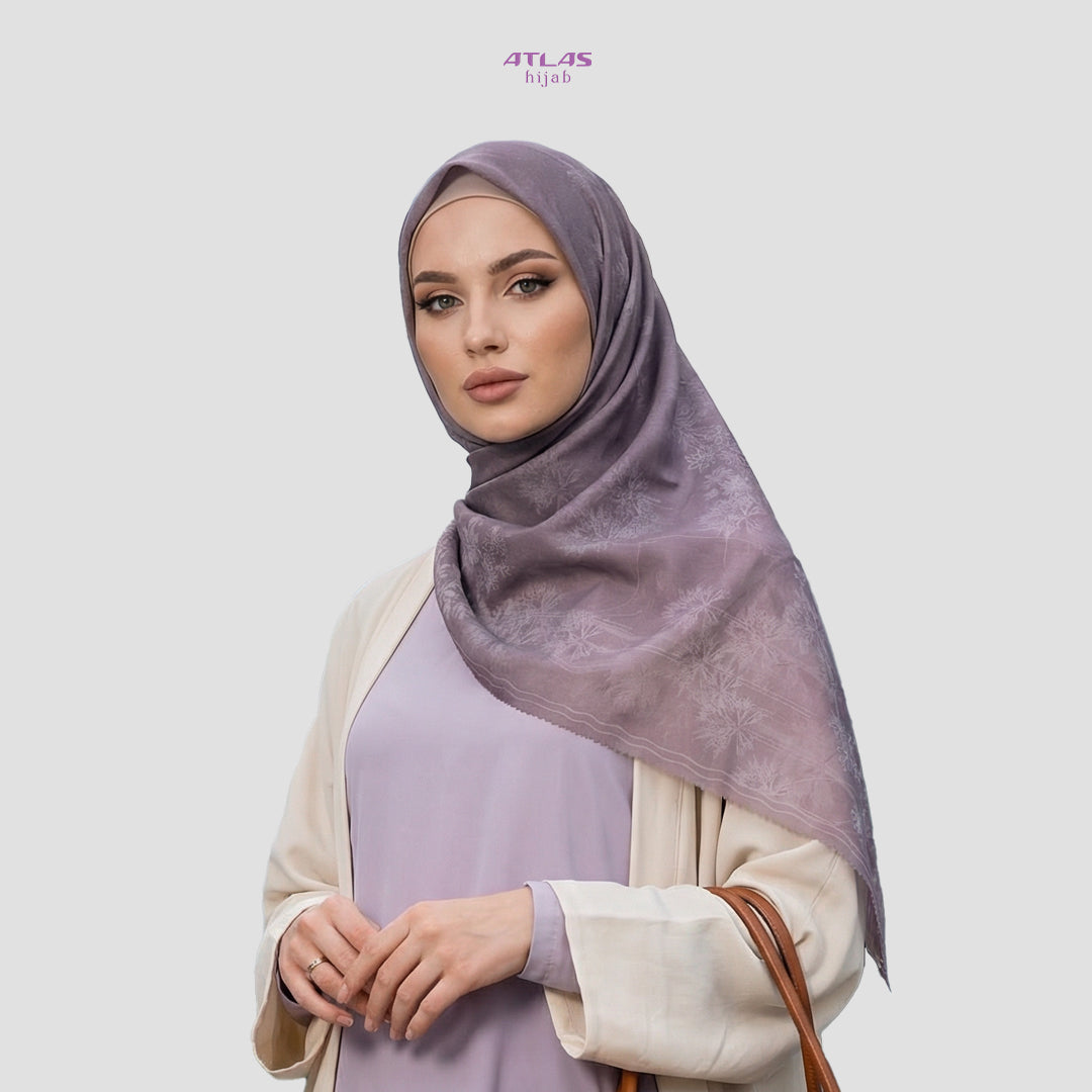 Atlas Hijab Noor Vitae Series Motif Hazarine Kerudung Segi Empat