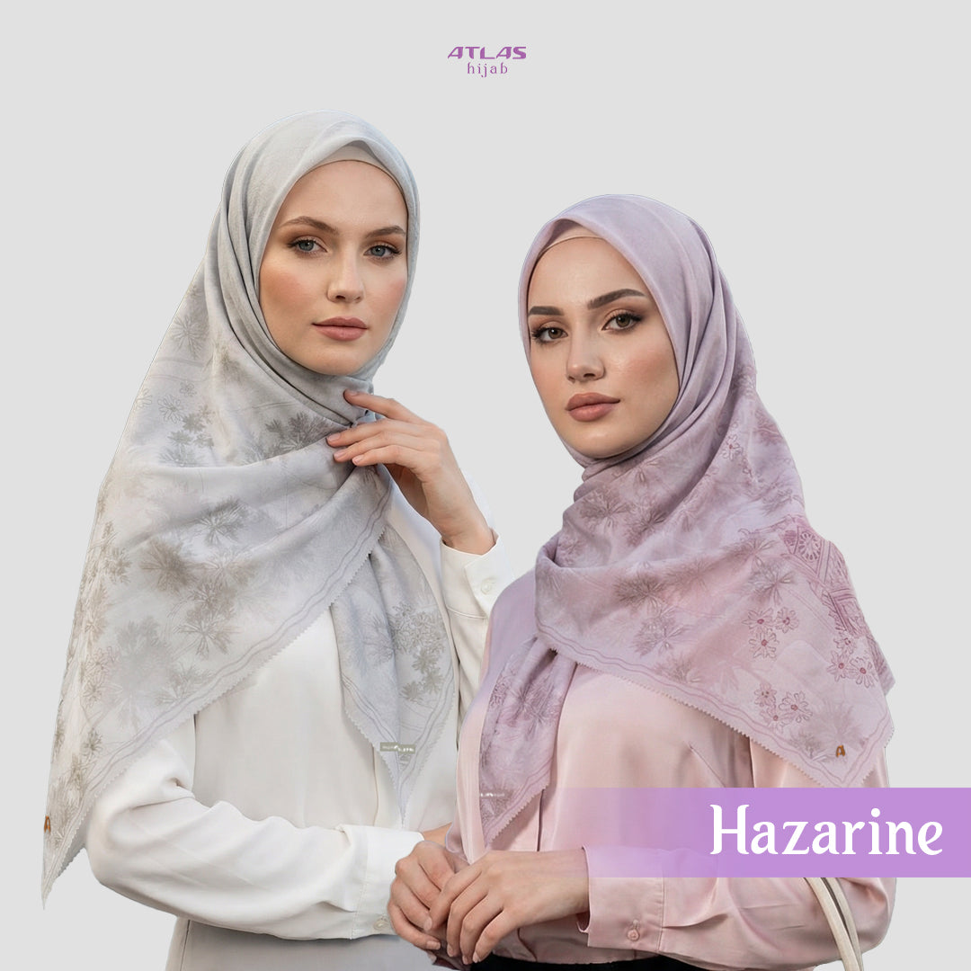 Atlas Hijab Noor Vitae Series Motif Hazarine Kerudung Segi Empat