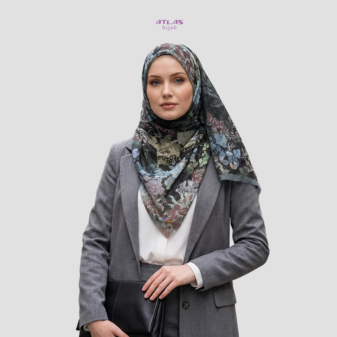 Atlas Hijab Noor Vitae Series Motif Serene Kerudung Segi Empat