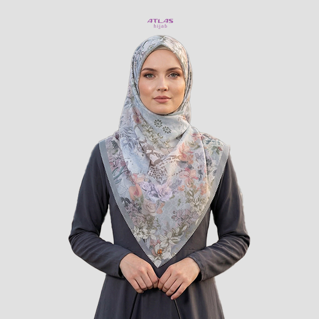 Atlas Hijab Noor Vitae Series Motif Serene Kerudung Segi Empat