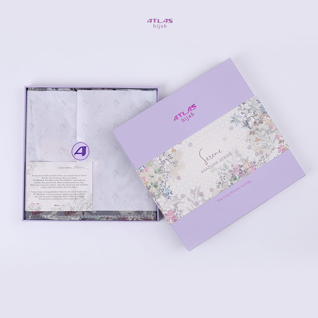 Atlas Hijab Noor Vitae Series Motif Serene Kerudung Segi Empat