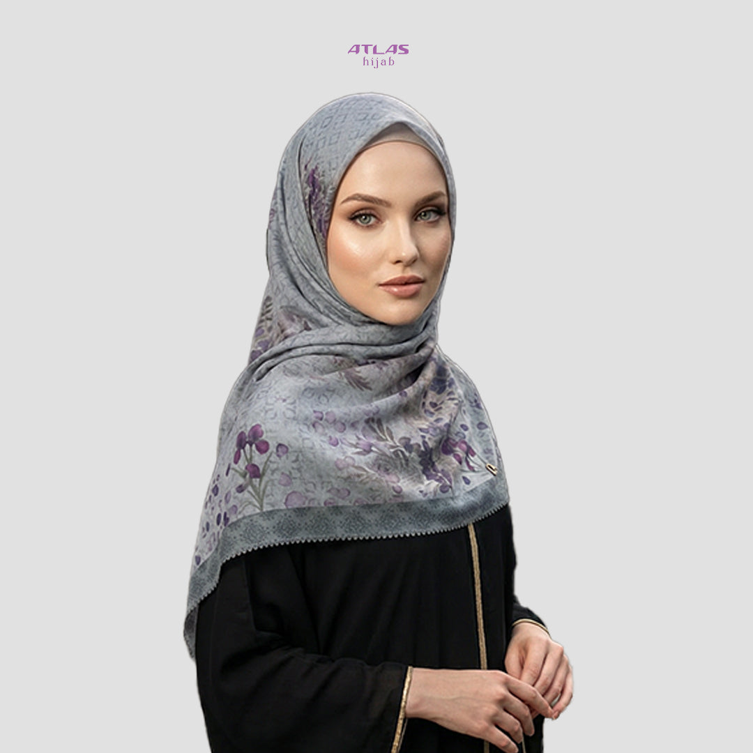 Atlas Hijab Noor Vitae Series Motif Nazira Kerudung Segi Empat