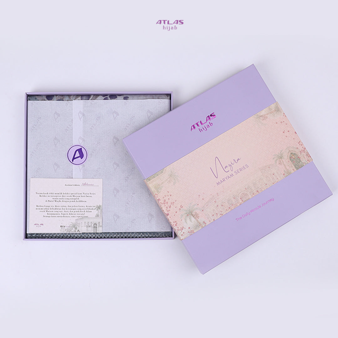 Atlas Hijab Noor Vitae Series Motif Nazira Kerudung Segi Empat