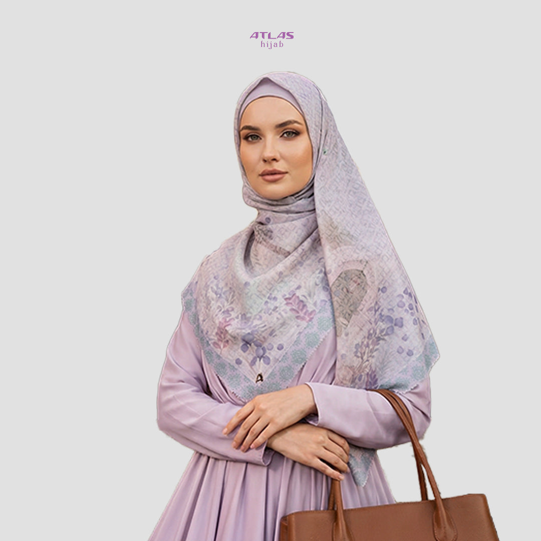 Atlas Hijab Noor Vitae Series Motif Nazira Kerudung Segi Empat