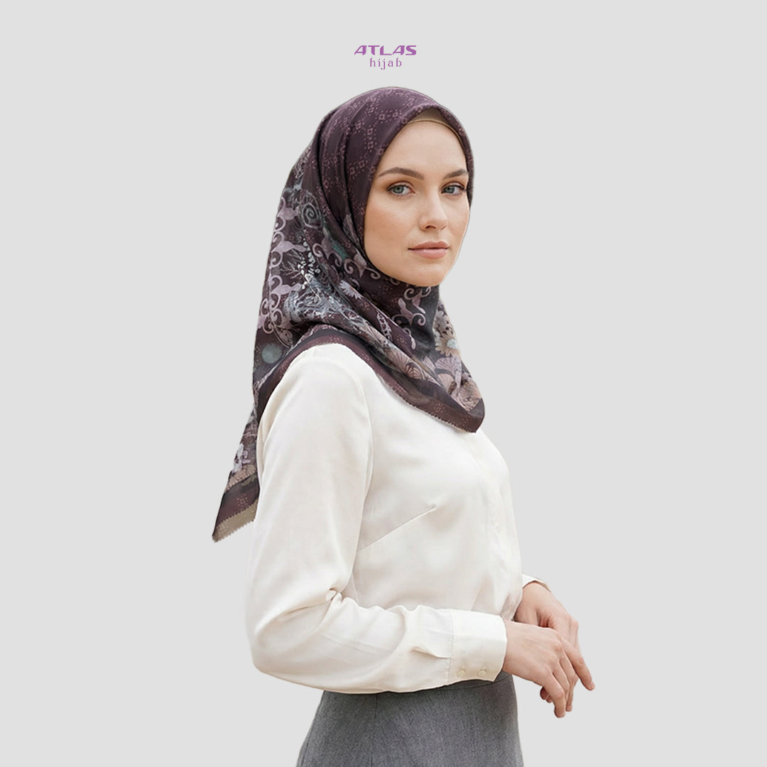 Atlas Hijab Noor Vitae Series Motif Valor Kerudung Segi Empat