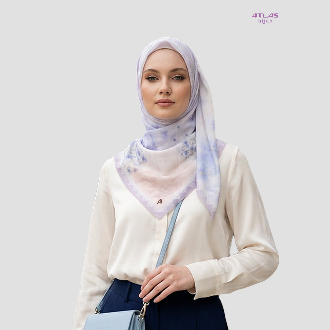 Atlas Hijab Noor Vitae Series Motif Marwah Kerudung Segi Empat