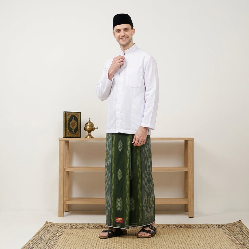 Sarung ATLAS Premium 790 Jacquard Songket A7-MSJ Olive Tua