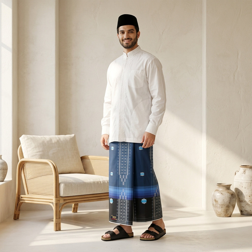 Sarung BHS Avant Garde Gold Motif G52 SDF Biru 02