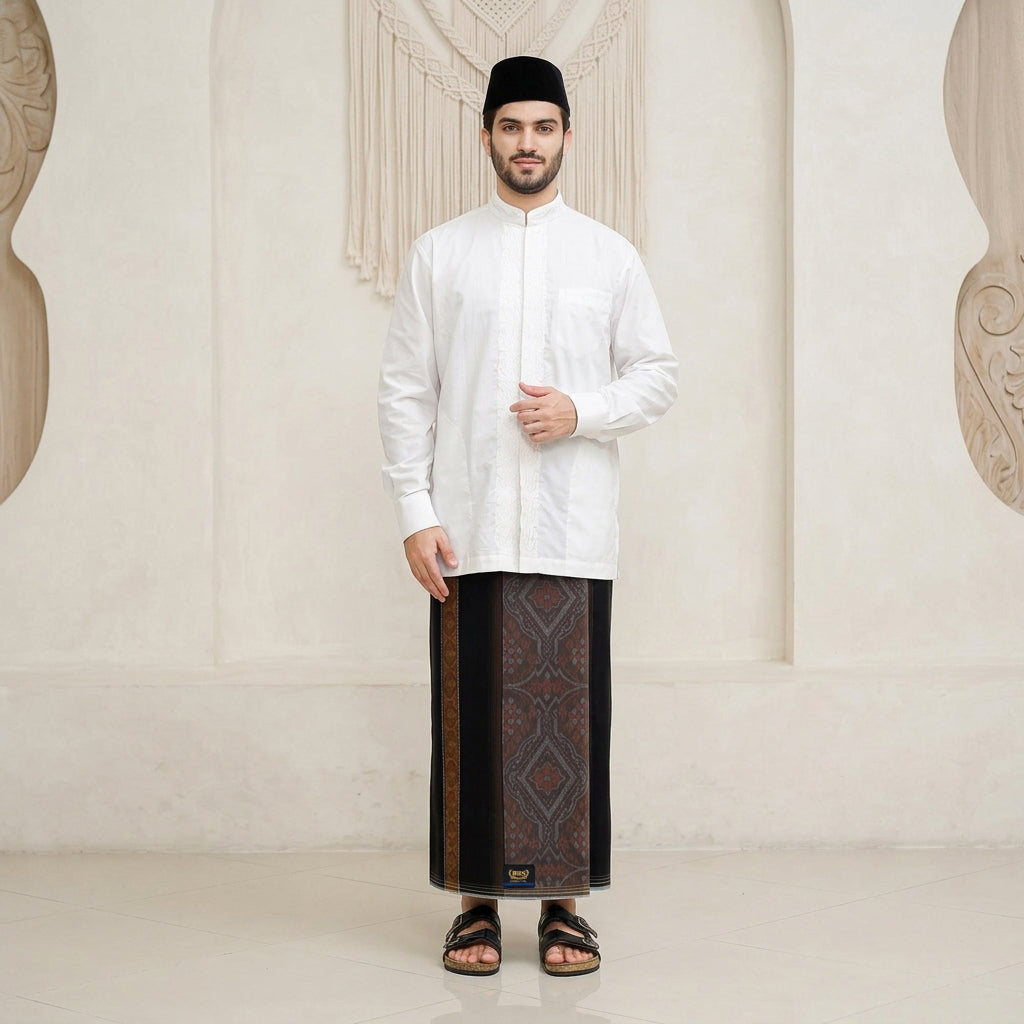 Sarung BHS Essential Gold Motif T46 JPC Hitam Kuning