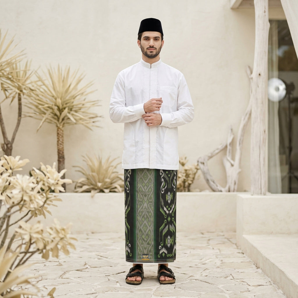 Sarung BHS Innovaire Gold Motif F34 JPD Hitam Hijau 02