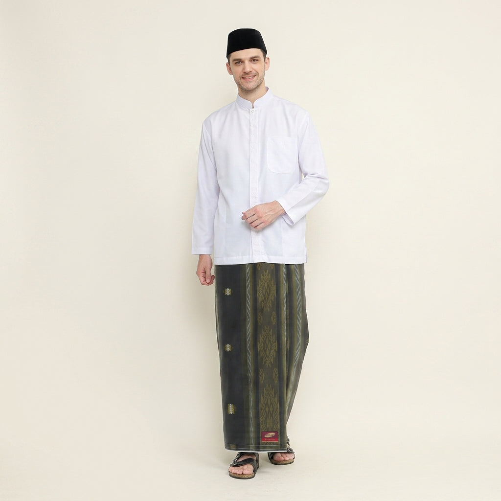 Sarung ATLAS Premium 780 Songket Gunung SJ Olive Muda 03