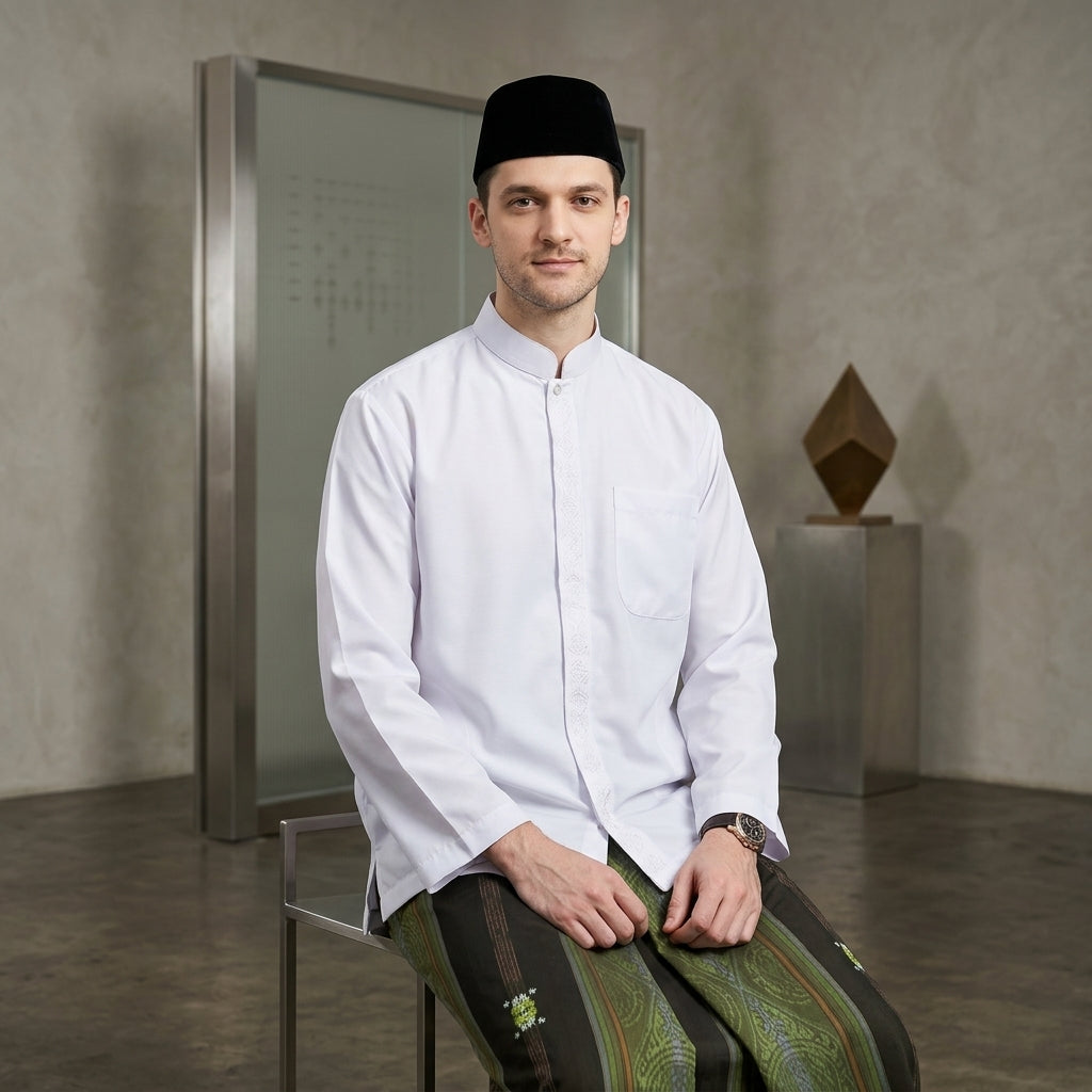 Sarung ATLAS Universal 690 Jacquard Songket SJ Olive Muda