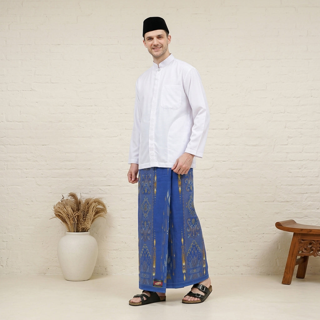 Sarung ATLAS Super Premium 920 Motif KJB Biru
