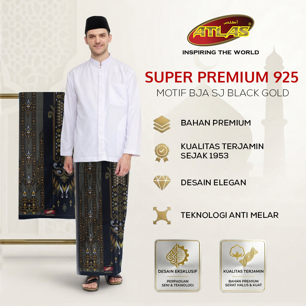 Sarung ATLAS Super Premium 925 A9 BJA SJ Black Gold