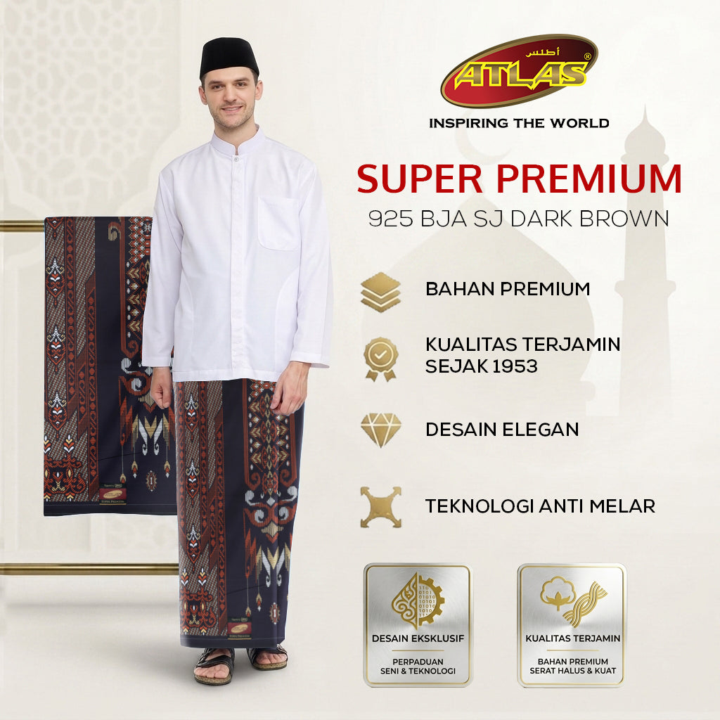 Sarung ATLAS Super Premium 925 A9 BJA SJ Dark Brown
